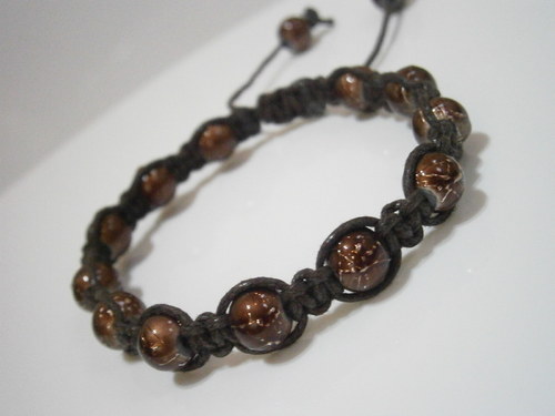 Shamballa náramek hnědý — foto 1