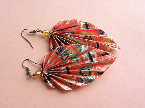- origami leaf - náušnice — foto 1