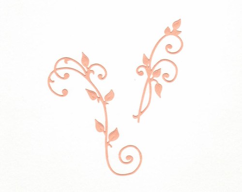 Ornamenty rostlinné - oranžové výseky (2 ks)