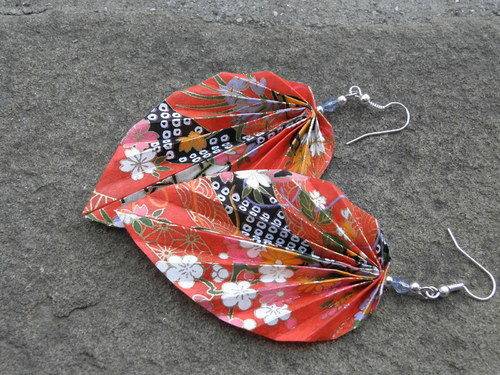 - origami leaf - náušnice — foto 1