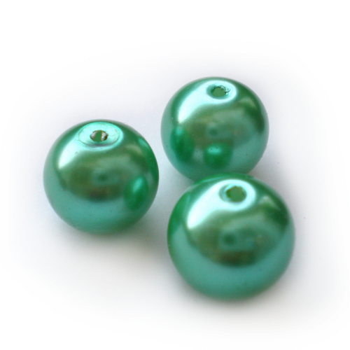 12 mm voskové perle zelené pastelové 2 ks
