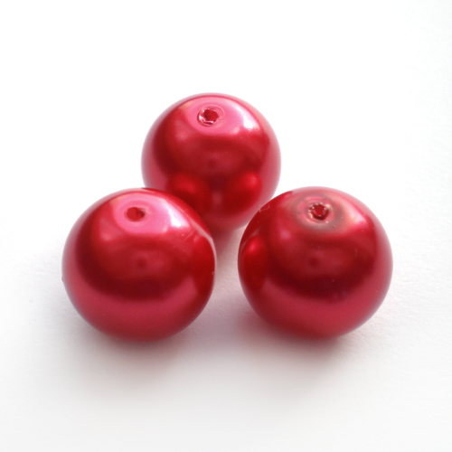 12 mm voskové perle červené magic 2 ks — foto 1