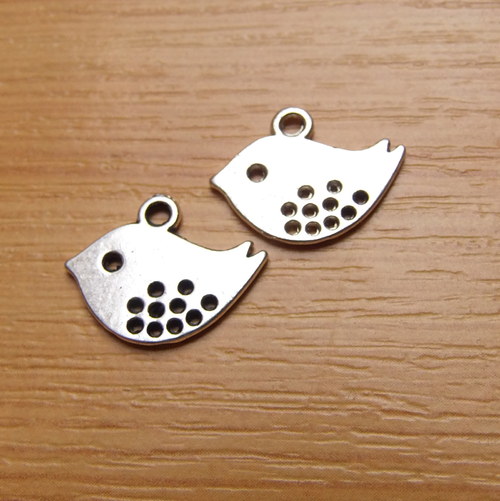 Ptáčci - starostříbro - 16 x 13mm