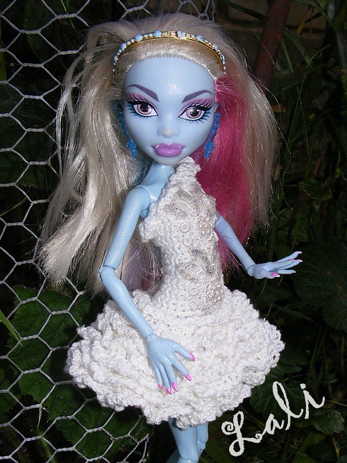 Monster High - háčkované letní šatičky 3. -Bílé — foto 1