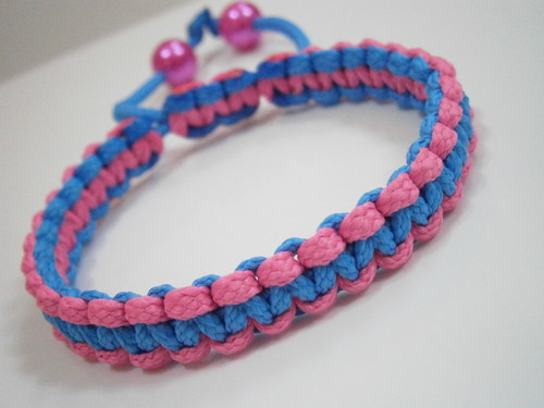 Oboustranný Shamballa náramek modrorůžový — foto 1