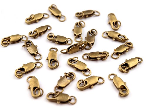 Karabinka 5x15mm s kroužkem - staromosaz - 2 kusy