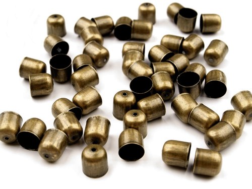 Kaplík 10x10mm hladký - staromosaz - 4 kusy