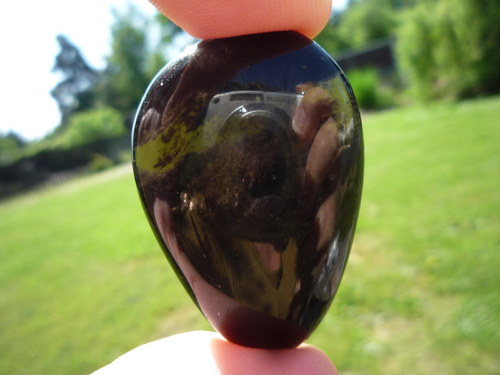 Placička - obsidián kouřový B 2166 — foto 1