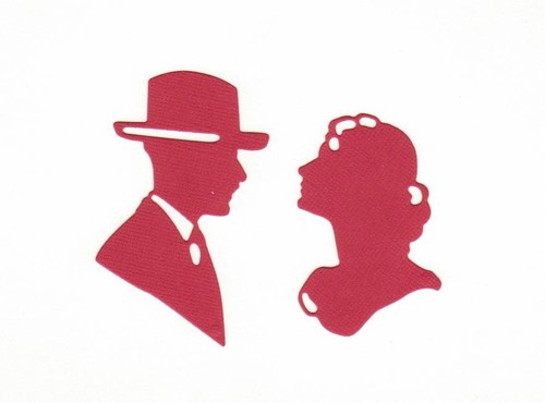 Lady and gentleman - červené výseky (2 ks)
