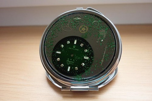 Zrcátko steampunk zelené — foto 1
