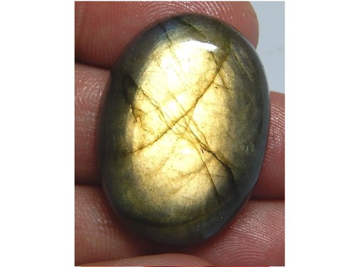 Labradorit - kabošon (31 x 23 mm) — foto 1