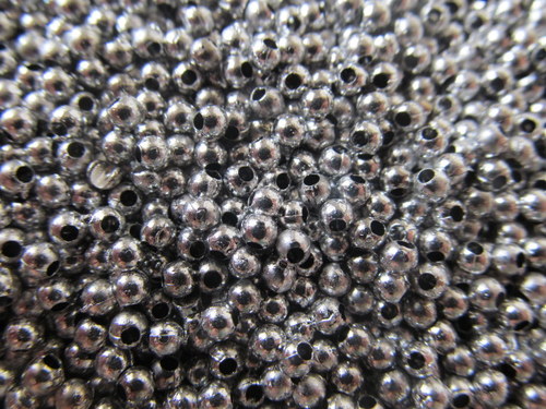 Korálky stříbrné, 3mm - 20g — foto 1