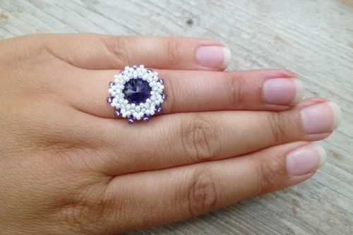 Swarovski prsten "Fialkový" — foto 1