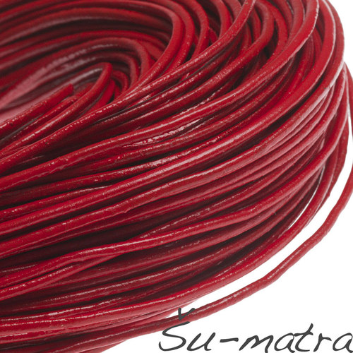 Kulatá kůže přírodní červená, 1,5 mm (1 m)