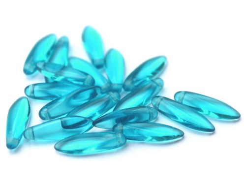 5x16 mm Korálky jazýčky modrozelené