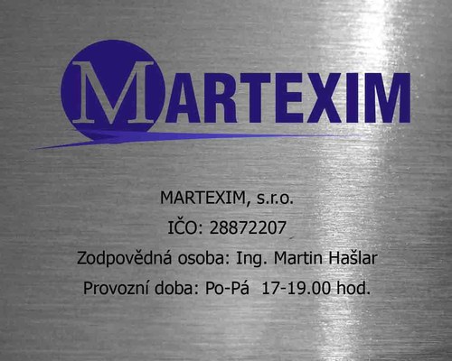Cedulka 10x8cm pro Martexim — foto 1
