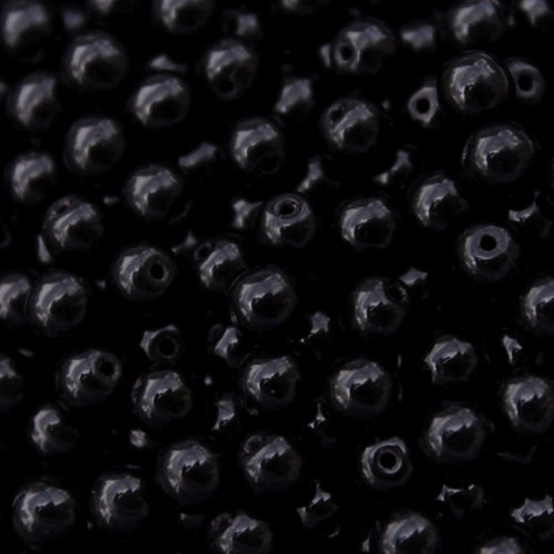 5 mm korálky kuličky sytě černé