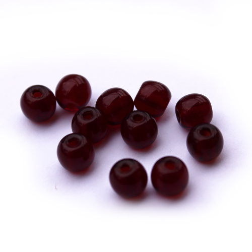 4 mm korálky kuličky tmavě červená granátová