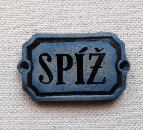 Keramická cedulka ručně malovaná "Spíž" — foto 1