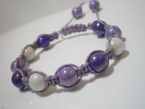 Fialový Shamballa náramek — foto 1