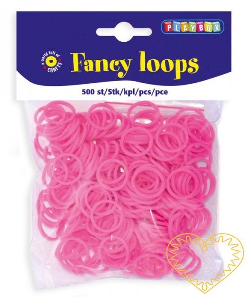 Gumičky loops růžové - 500 ks