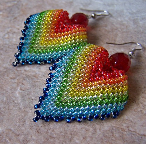Šité náušnice "Rainbow" — foto 1