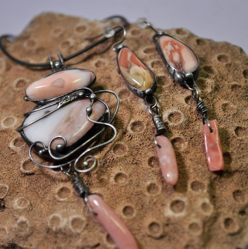 Opal Harmony /Růžový opál+achát Botswana/REZERV — foto 1