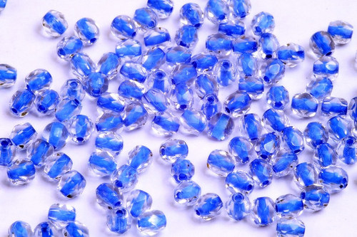 Korále Ohňovky 4 mm CZ Modrý průtah - 60 ks