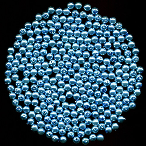 Voskované korále 4 mm Modré - 60 ks
