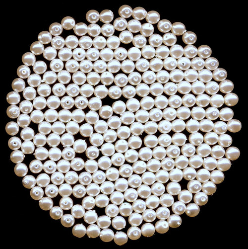 Voskované korále 4 mm Stříbrné - 60 ks