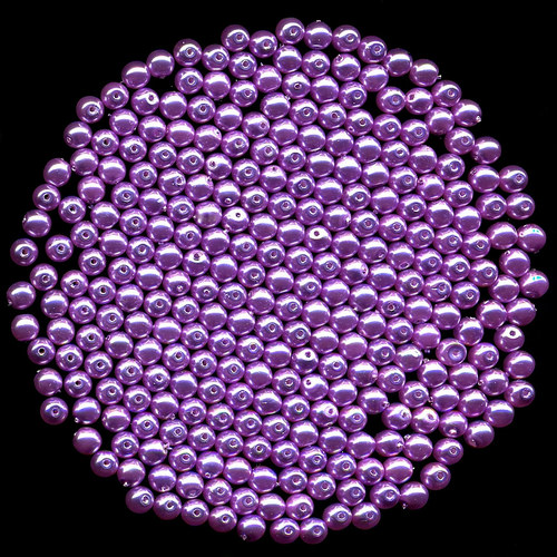 Voskované korále 4 mm Šeřík - 60 ks