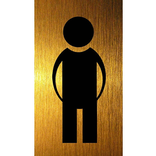 Cedulka na dveře zlatá WC chlapeček 9x5cm
