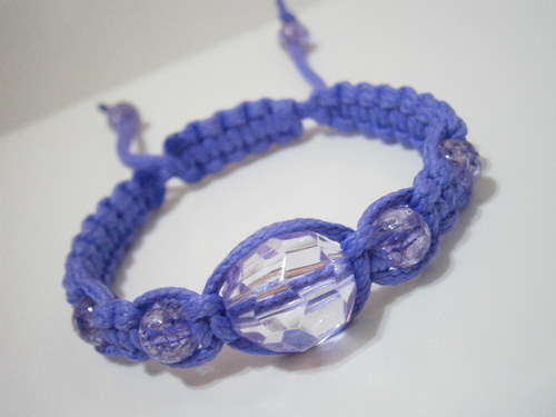 Fialový Shamballa náramek