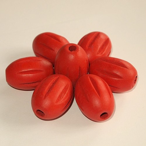 Dřevěné korálky - ovál 30 x 22 mm (cena 7ks) MAXI