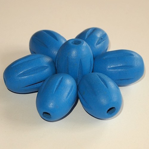 Dřevěné korálky - ovál 30 x 22 mm (cena 7ks) MAXI