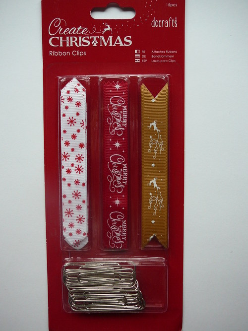 Vánoční dekorační svorky a stuhy 15 ks