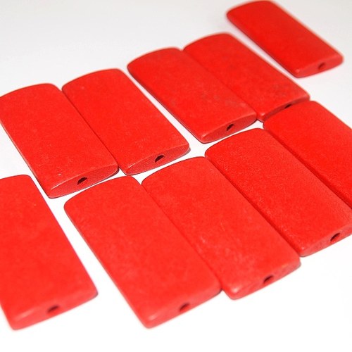 Dřevěné korálky obdelník 40 x 19 mm (cena10ks)MAXI