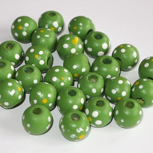 Dřevěné korálky - kuličky 14 mm (cena 25ks)Vzorové