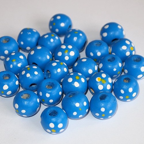 Dřevěné korálky - kuličky 14 mm (cena 25ks)Vzorové