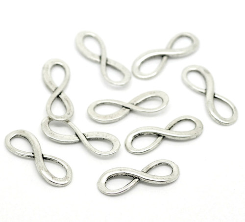 Konektor nekonečno/ ant.stříbro/ 23x8mm/ 10ks