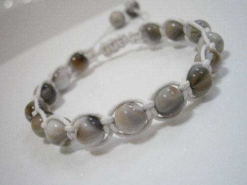 Shamballa náramek bílý/mramor — foto 1