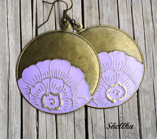 Náušnice ,,LIGHT PURPLE FLOWERS,, — foto 1