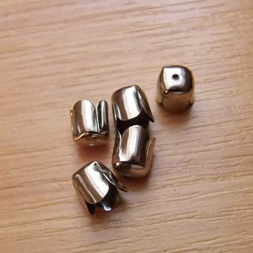 Kaplíky - platina - 6,5x8mm - 6 kusů
