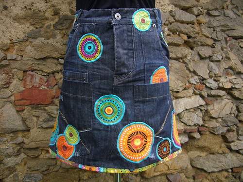 Denim sukně " Mandala" - Dark Blue - Objednávka — foto 1