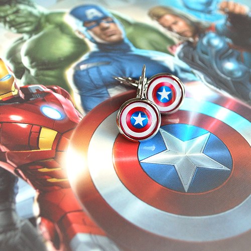 Náušnice 'Captain America' Silver — foto 1