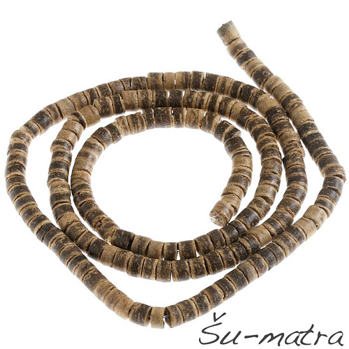 Kokosové korálky heishi, 5,5 mm (60 cm)