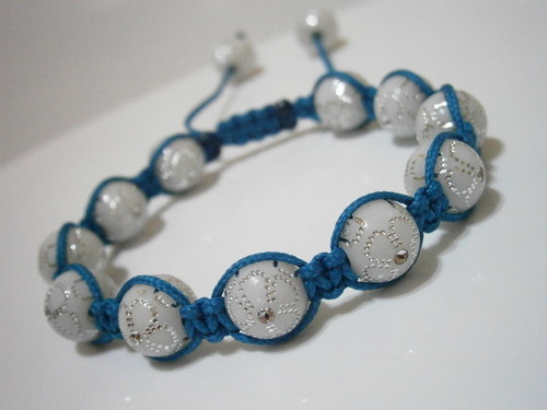 Shamballa náramek modrobílý — foto 1