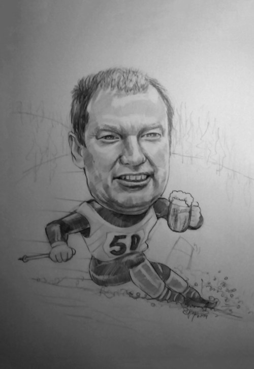 Karikatura - lyžař — foto 1