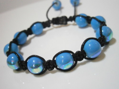 Modročerný shamballa náramek — foto 1