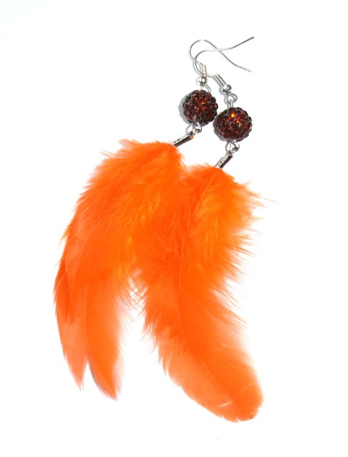 Peříčkové shamballa oranž — foto 1